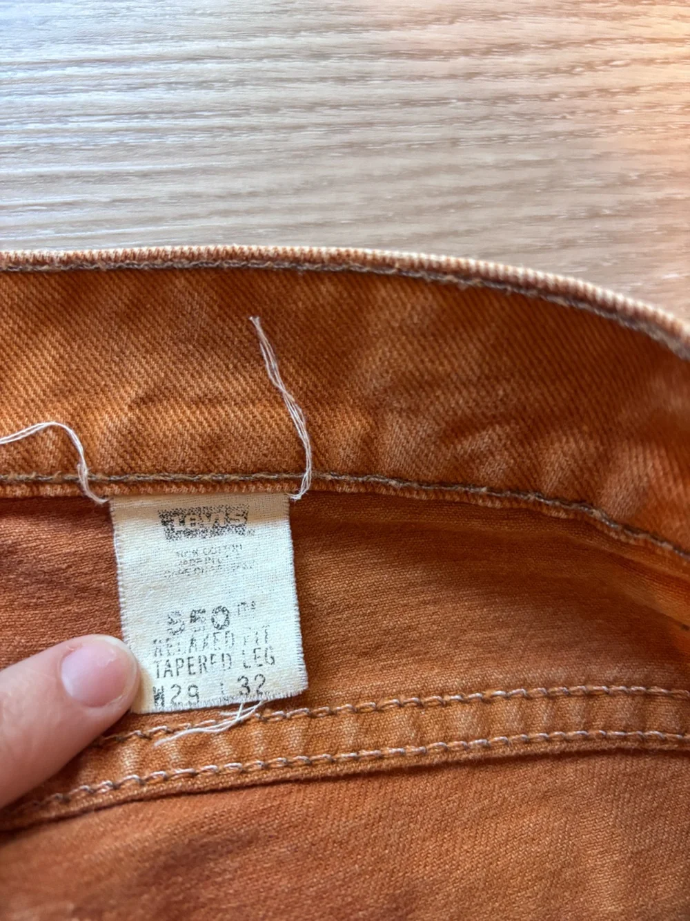 VTG Levi’s 550 Men’s 29x32 Jeans Burnt Orange Tab Relaxed Taper Distressed 90’s